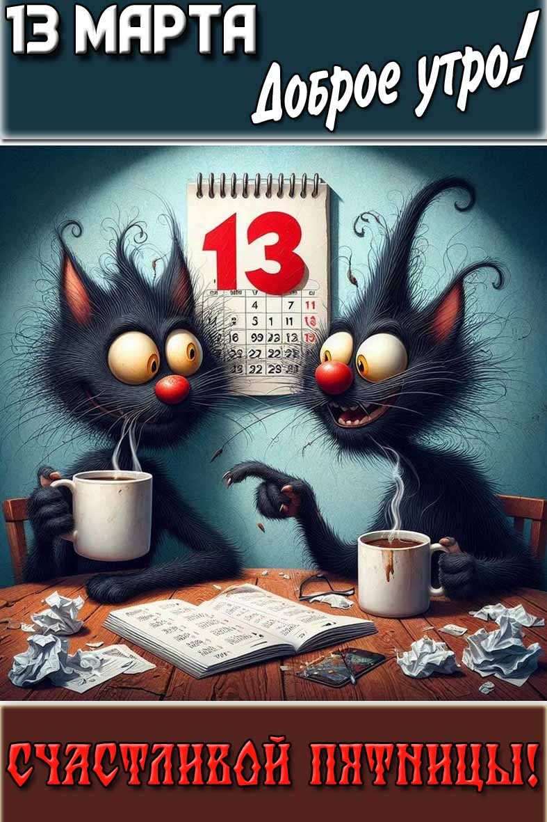 Картинка "13 марта доброе утро! Счастливой пятницы!"