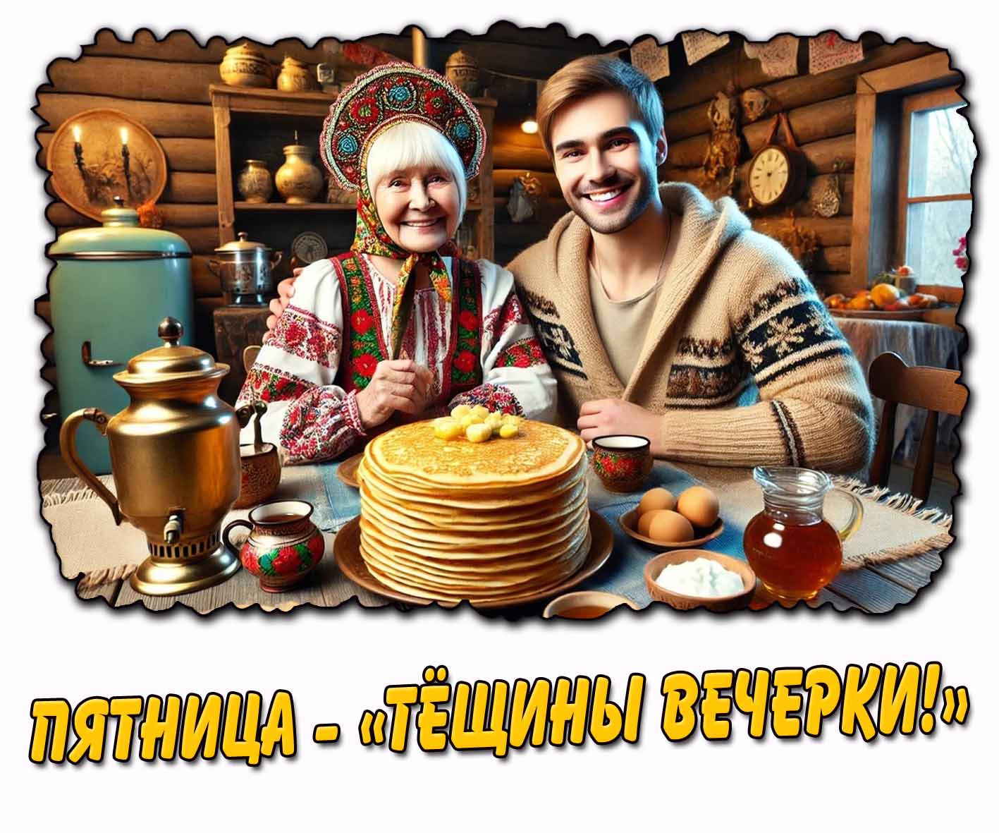 Открытка Пятница - «Тёщины вечерки!»