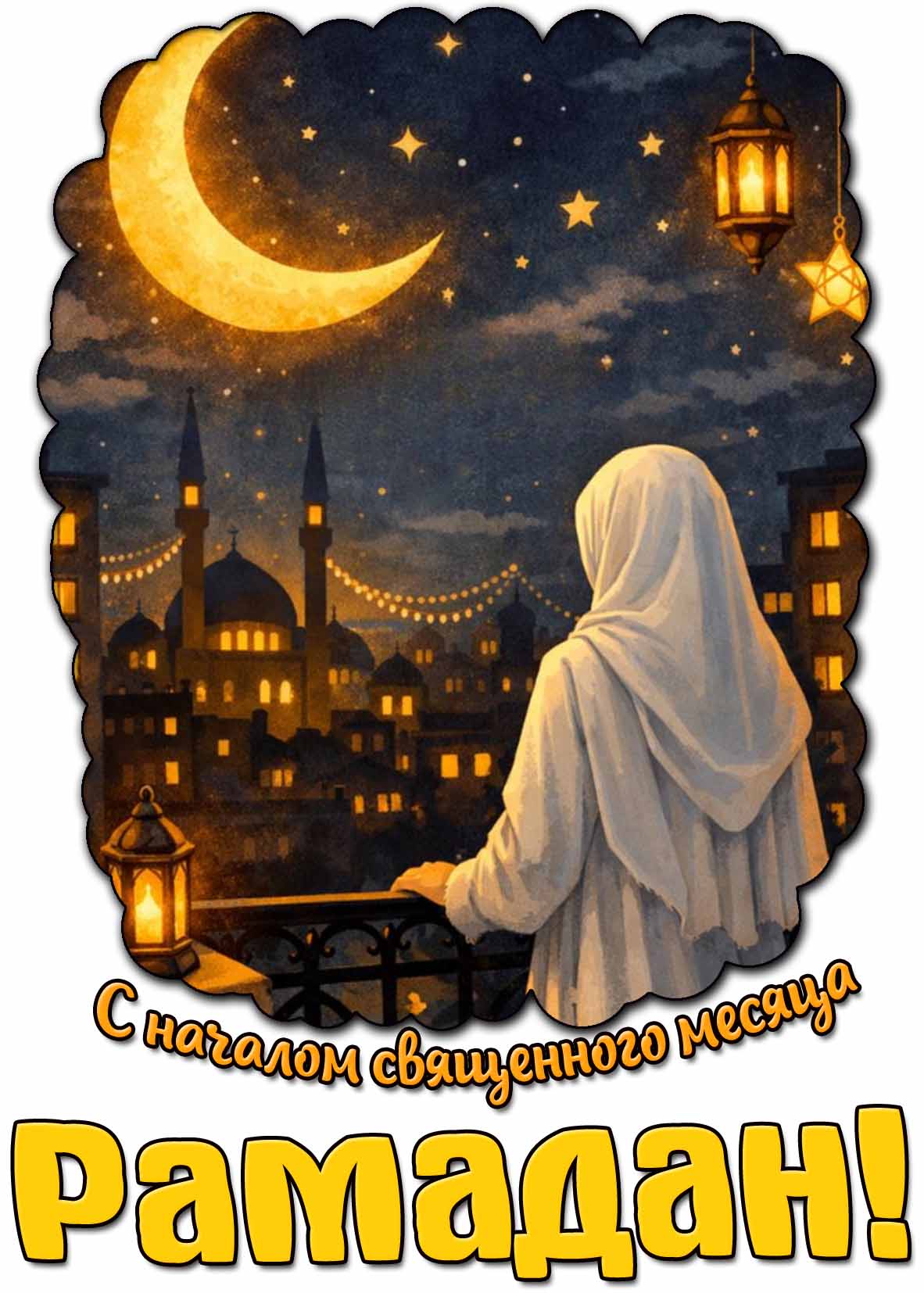 Картинка с началом священного месяца Рамадан