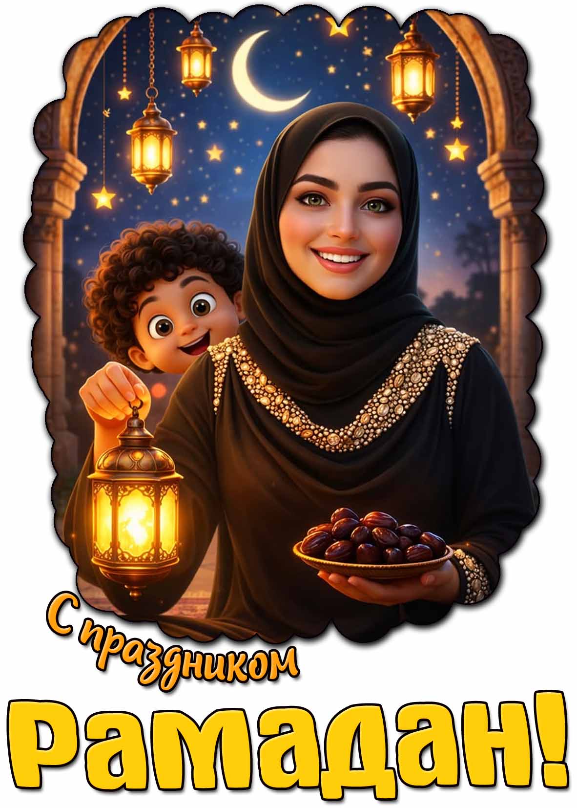 Картинка с праздником Рамадан