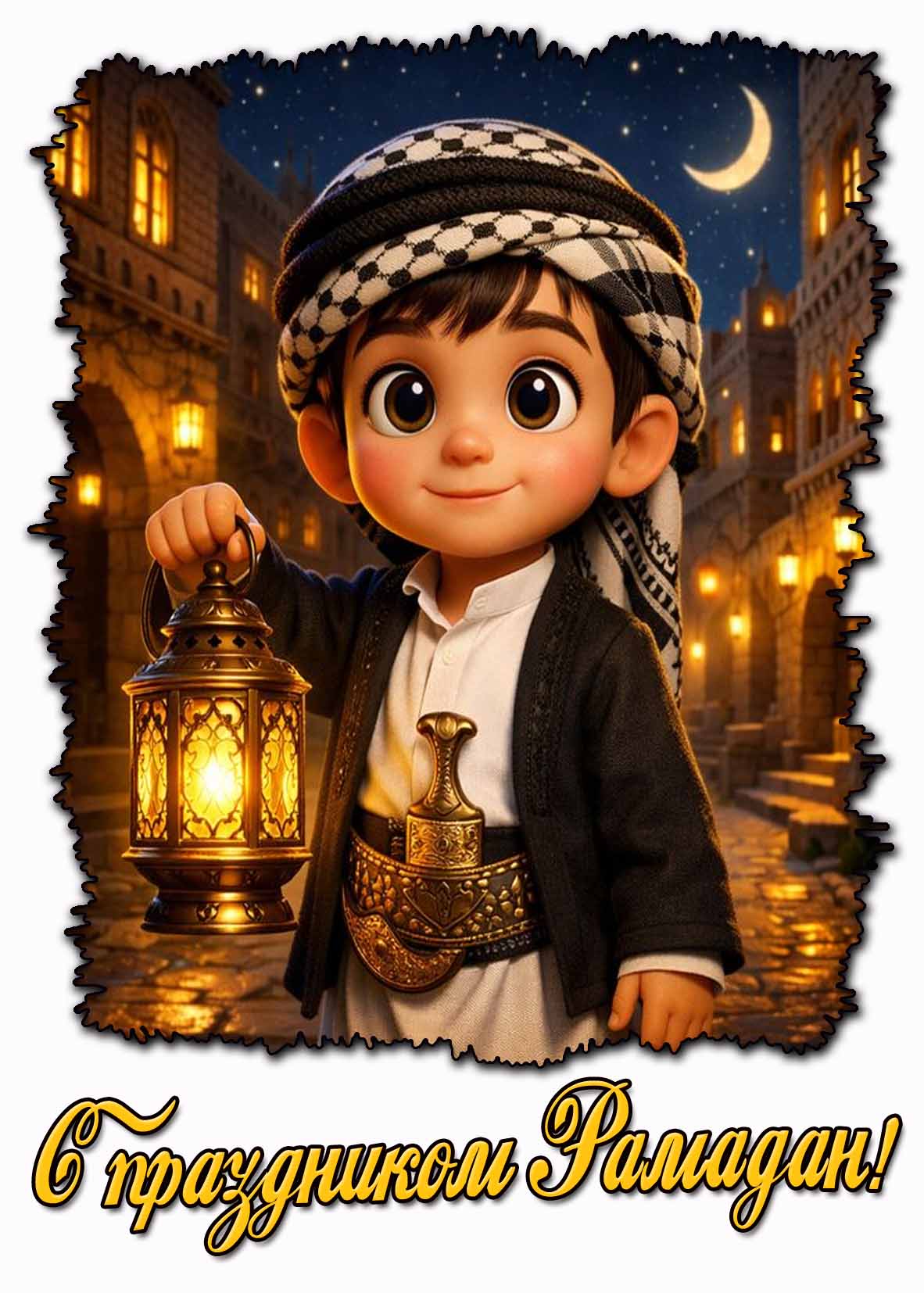 С праздником Рамадан! - открытка для детей