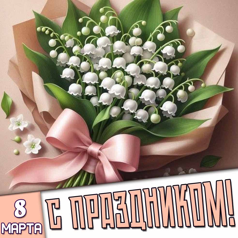 Открытка 8 Марта - с праздником!