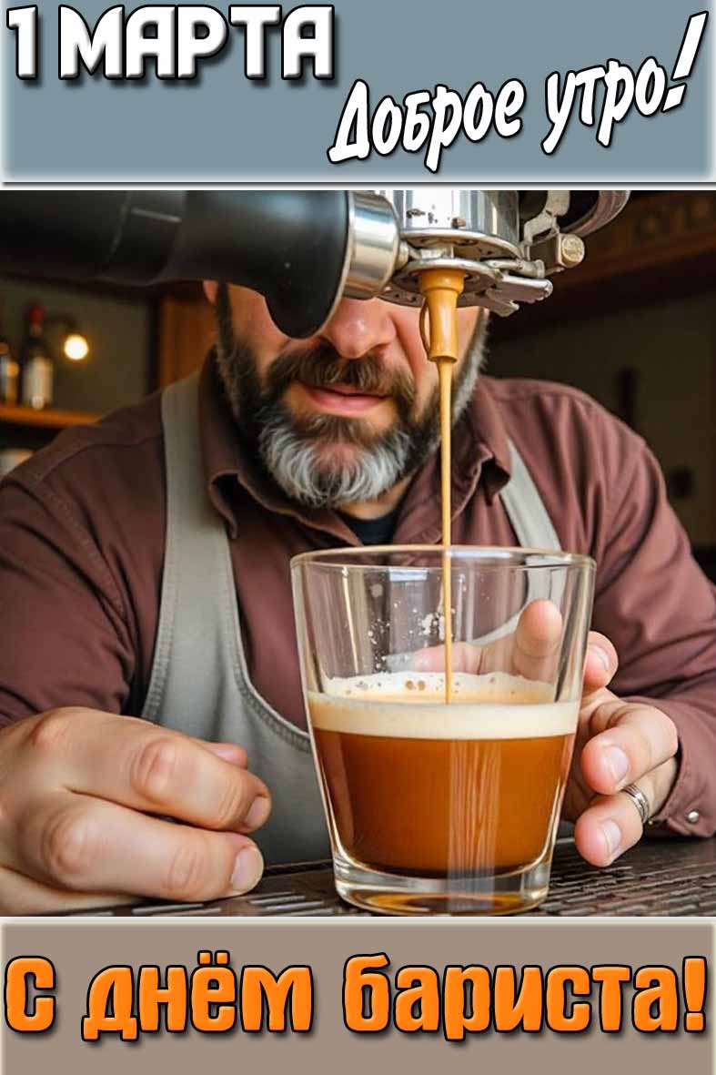 Картинка "1 марта доброе утро! С днём бариста!"