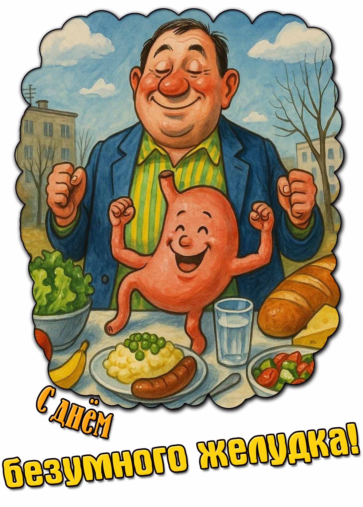 Прикольная картинка с днём безумного желудка