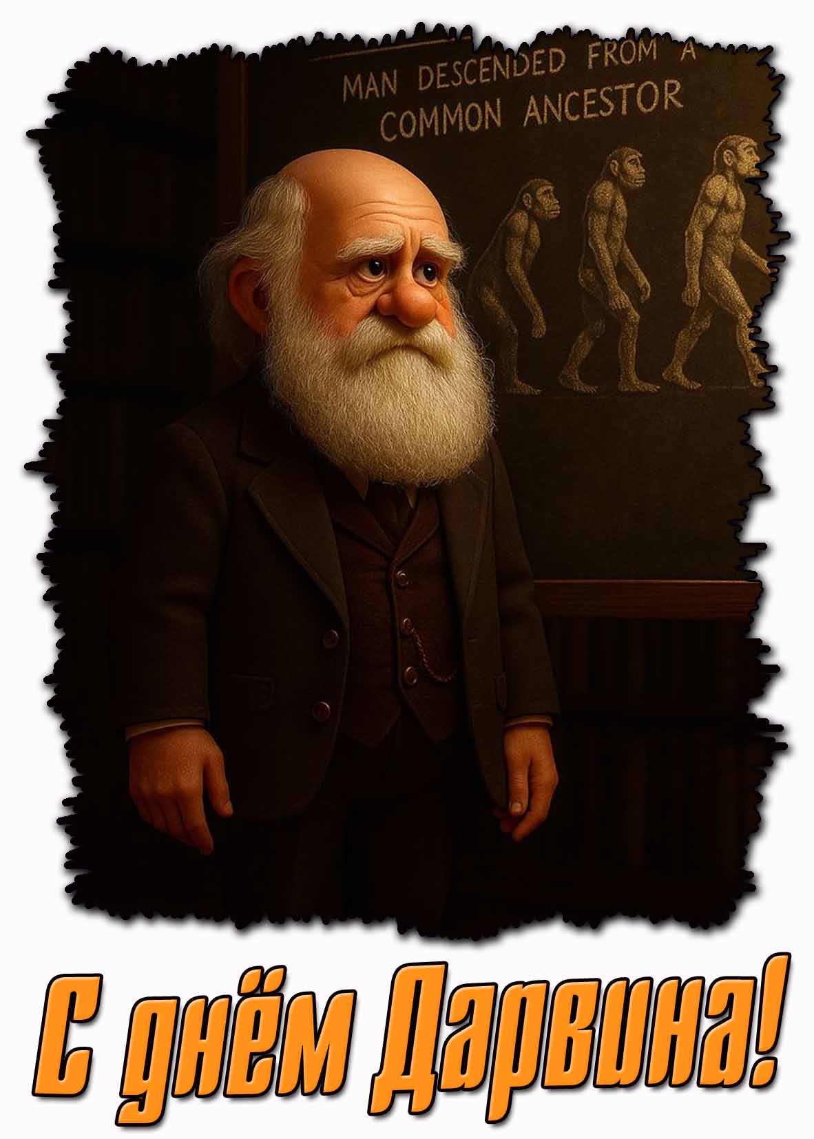 С днём Дарвина! - прикольная открытка