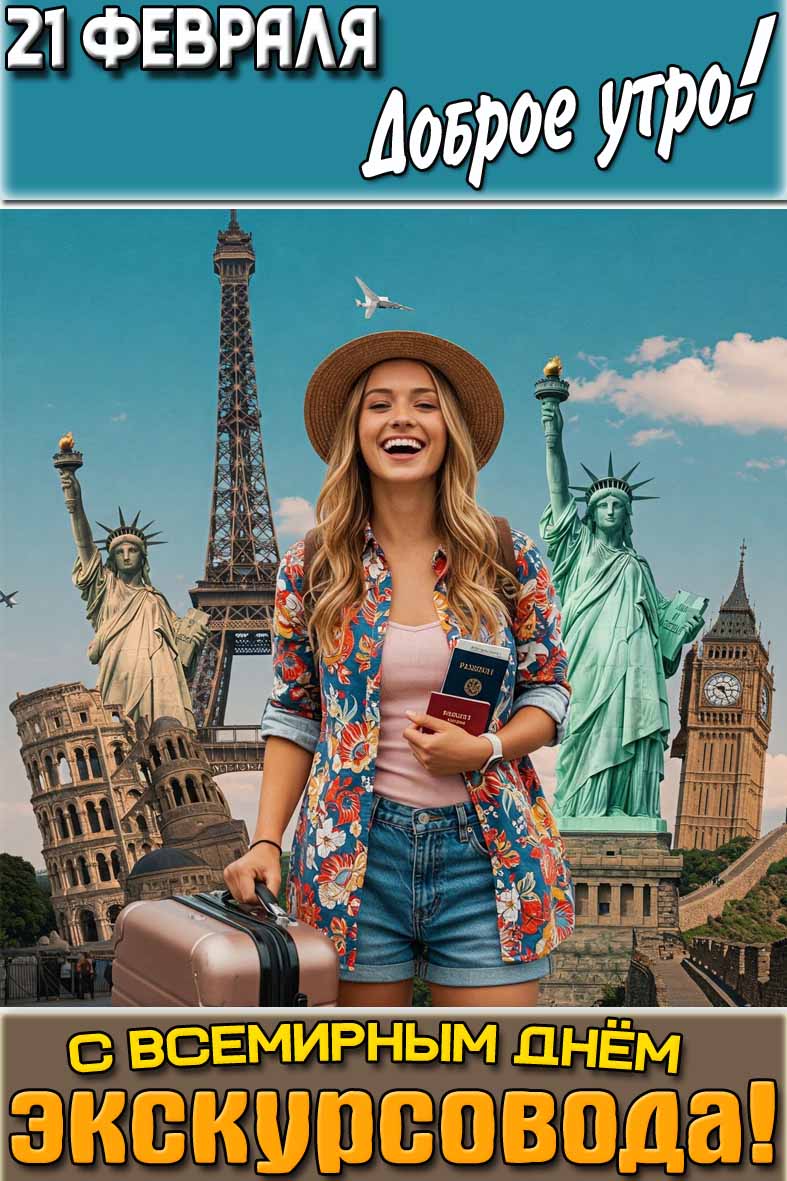 Картинка "21 февраля доброе утро! С Всемирным днём экскурсовода!"