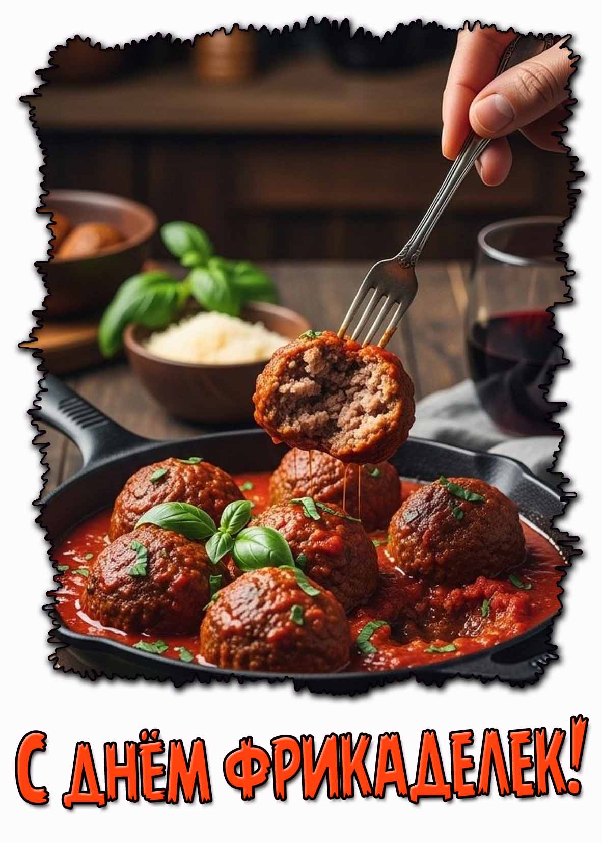 С днём фрикаделек! - сочная открытка