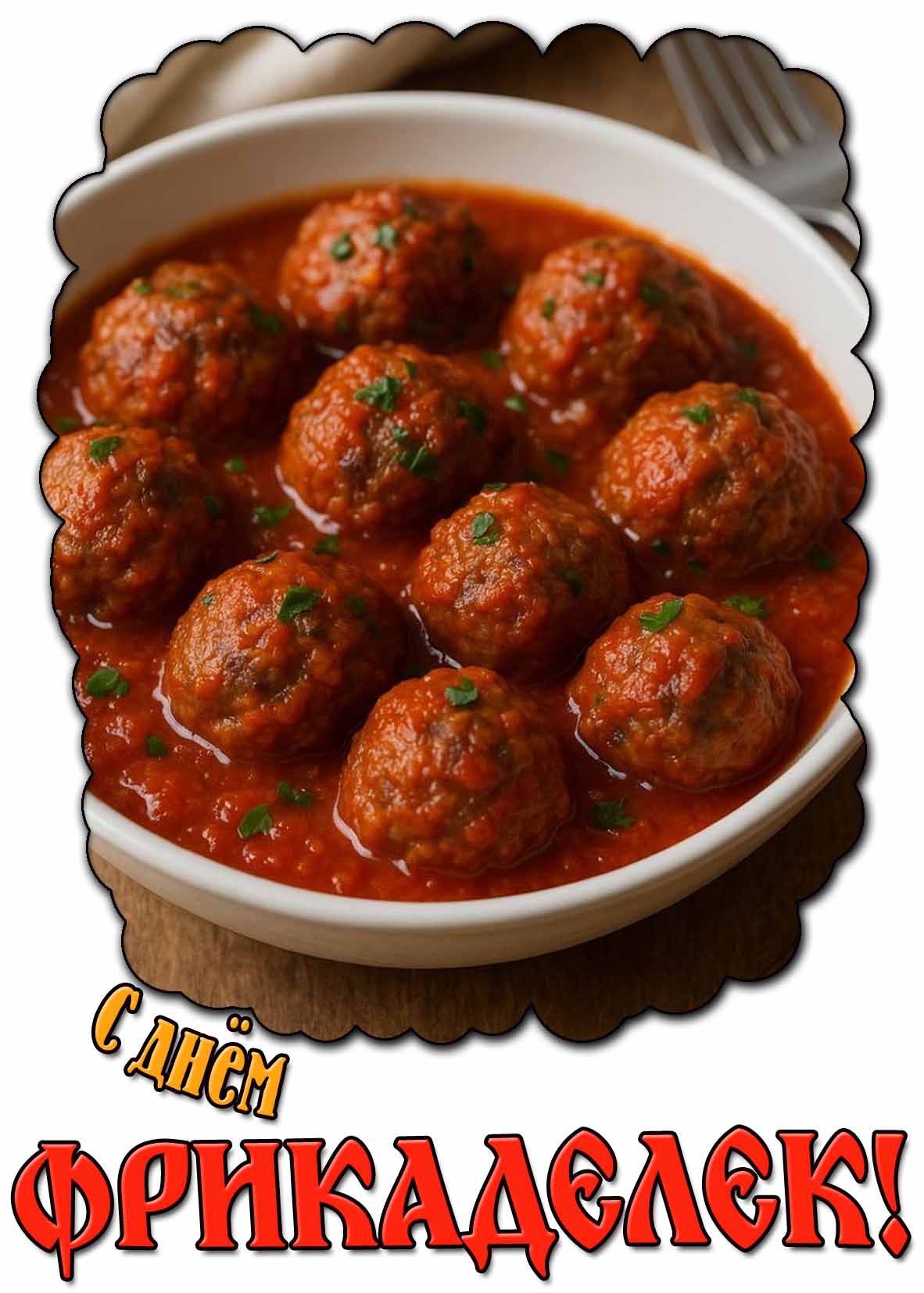Красивая картинка с днём фрикаделек