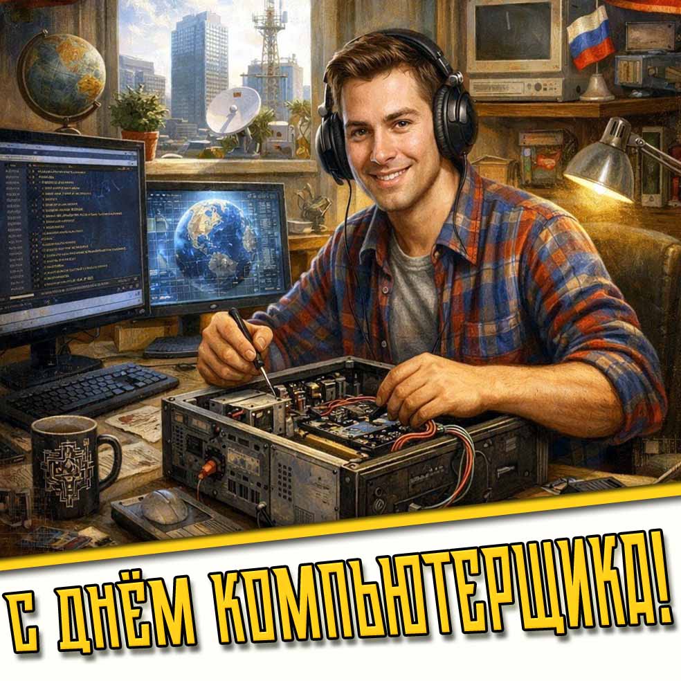 Красивая открытка с днём компьютерщика