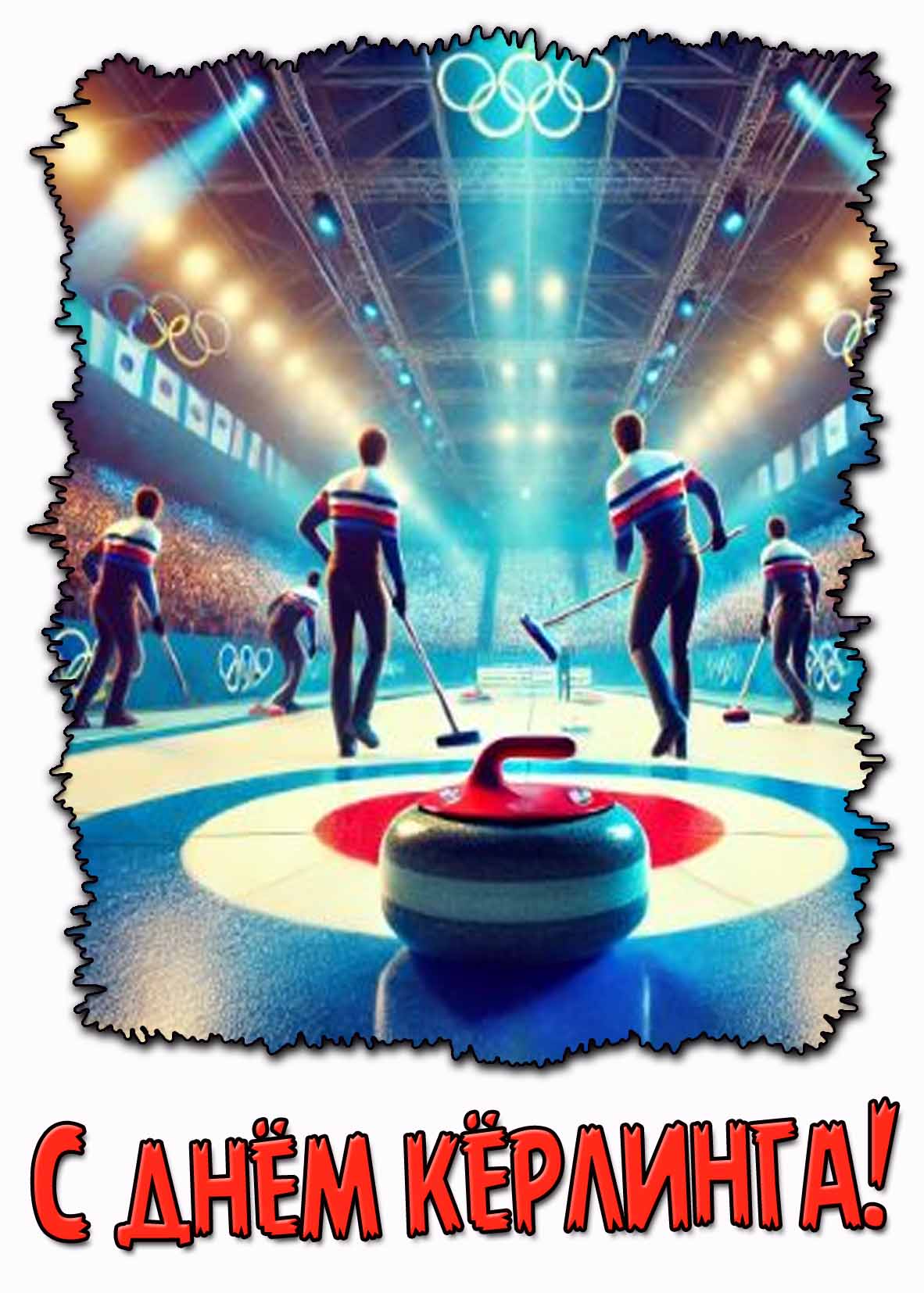 С днём кёрлинга! - открытка