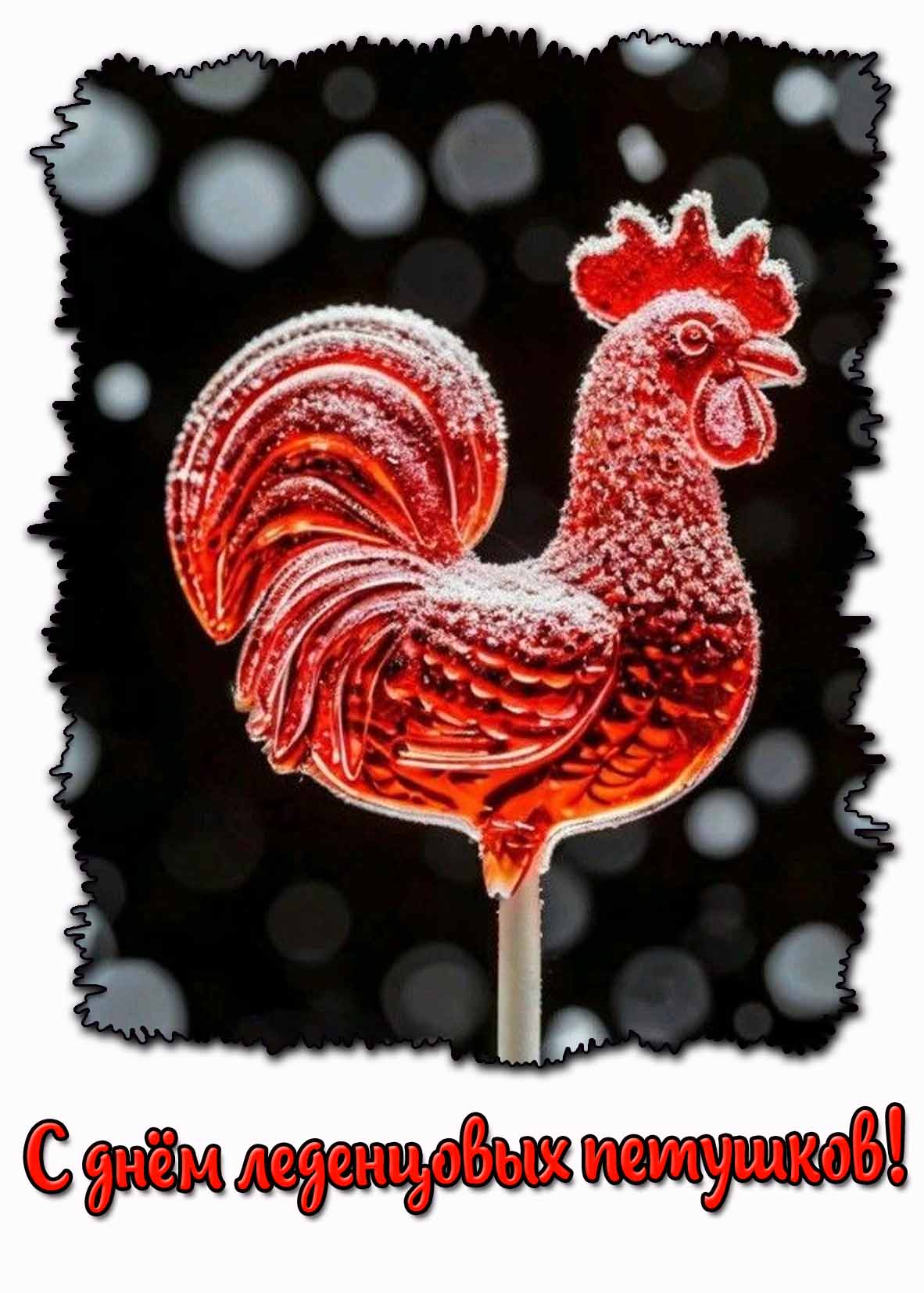 Открытка с днём леденцовых петушков