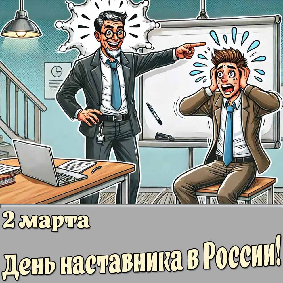 Открытка 2 марта - день наставника в России!