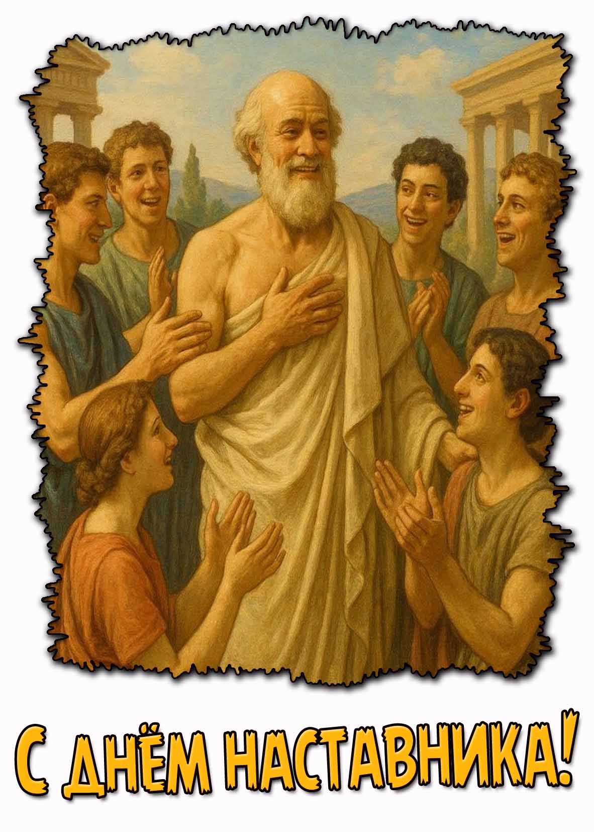 Ретро картинка с днём наставника