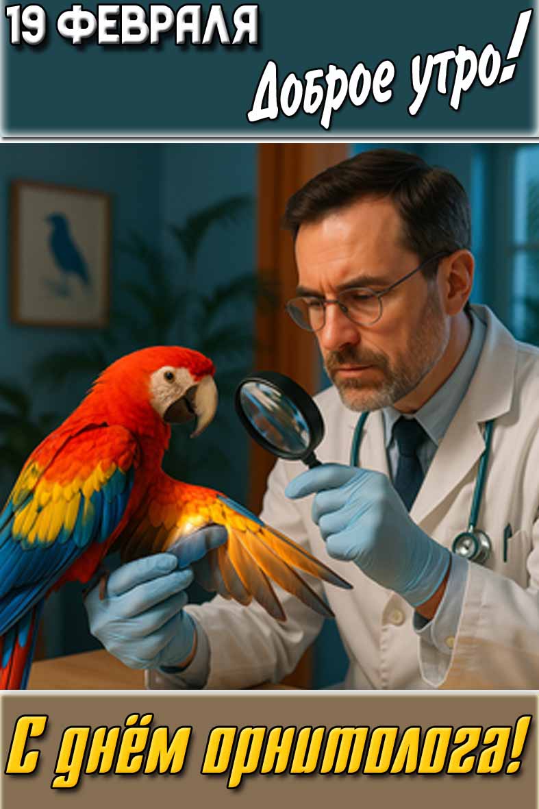 Картинка "19 февраля доброе утро! С днём орнитолога!"