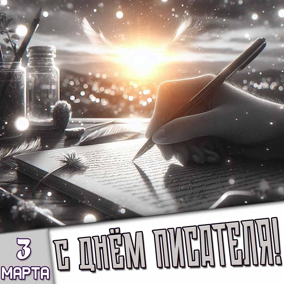 Картинка 3 марта - с днём писателя!
