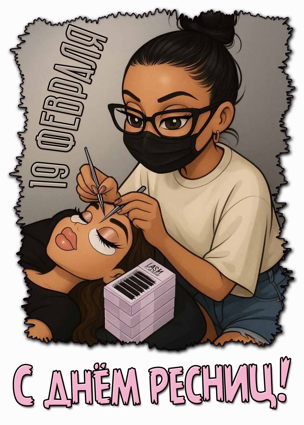 Картинка с днём ресниц - 19 февраля