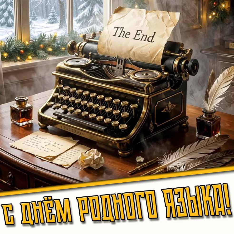 Зимняя картинка с днём родного языка