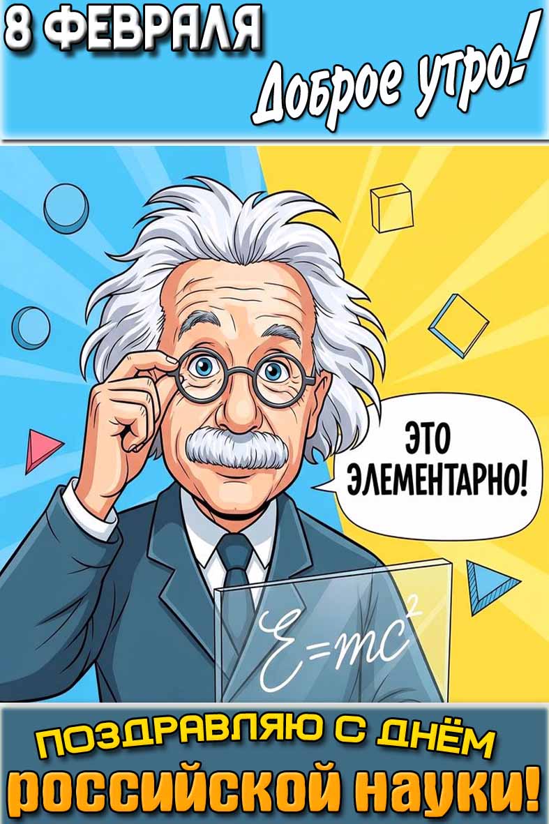 Картинка "8 февраля доброе утро! Поздравляю с днём российской науки!"