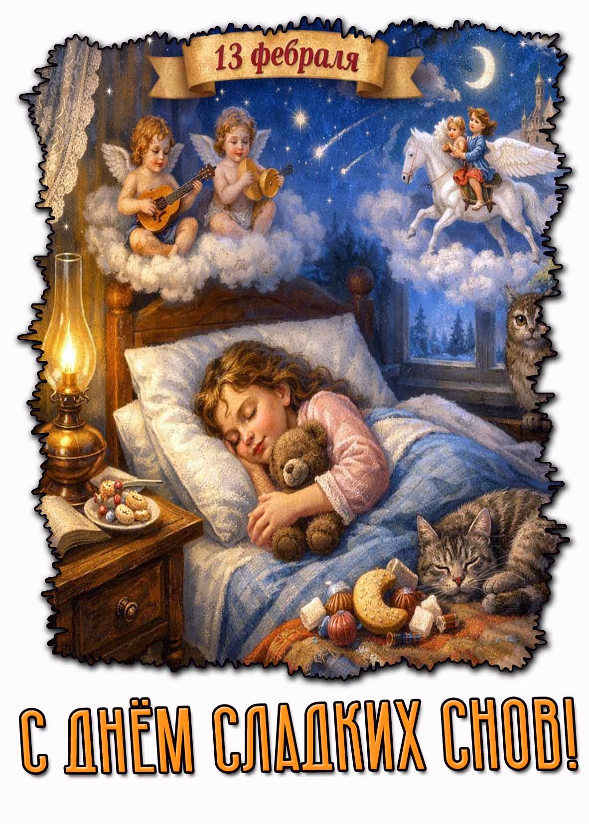 С днём сладких снов! - картинка для девочки