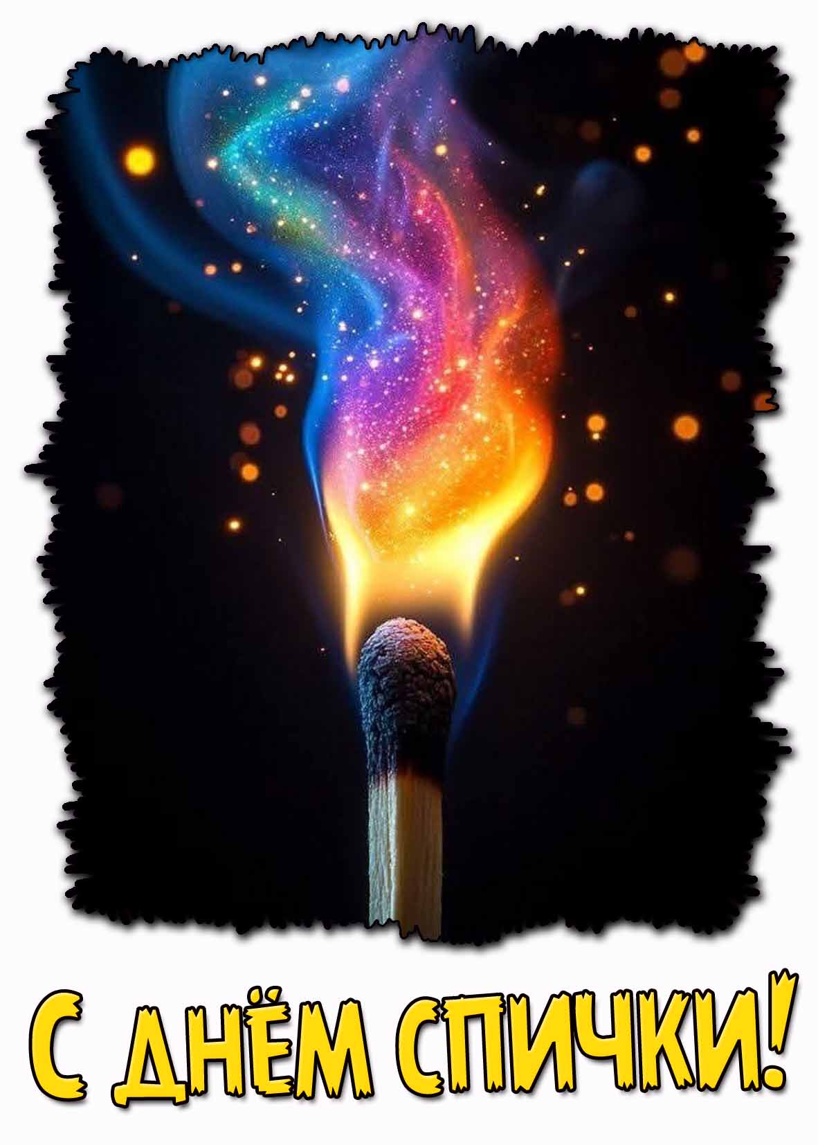 С днём спички! - красивая открытка