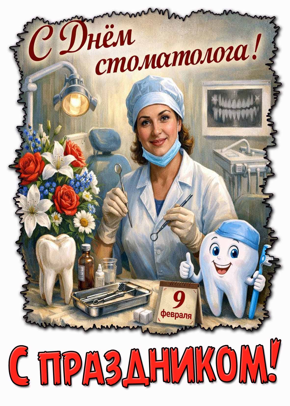 Картинка "С праздником! С днём стоматолога!" - 9 февраля