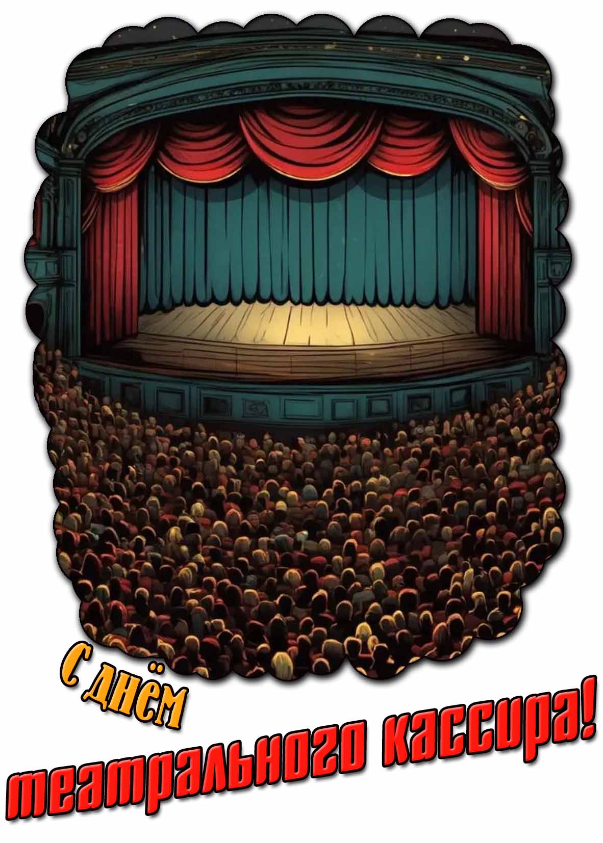 С днём театрального кассира! - стильная открытка