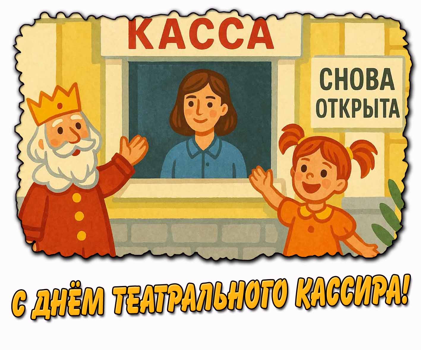 Открытка с днём театрального кассира