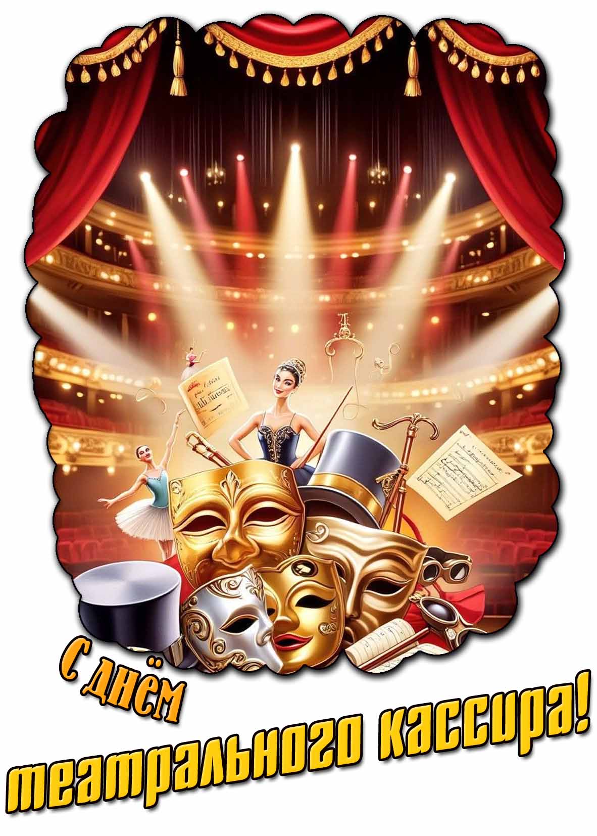 Красивая картинка с днём театрального кассира