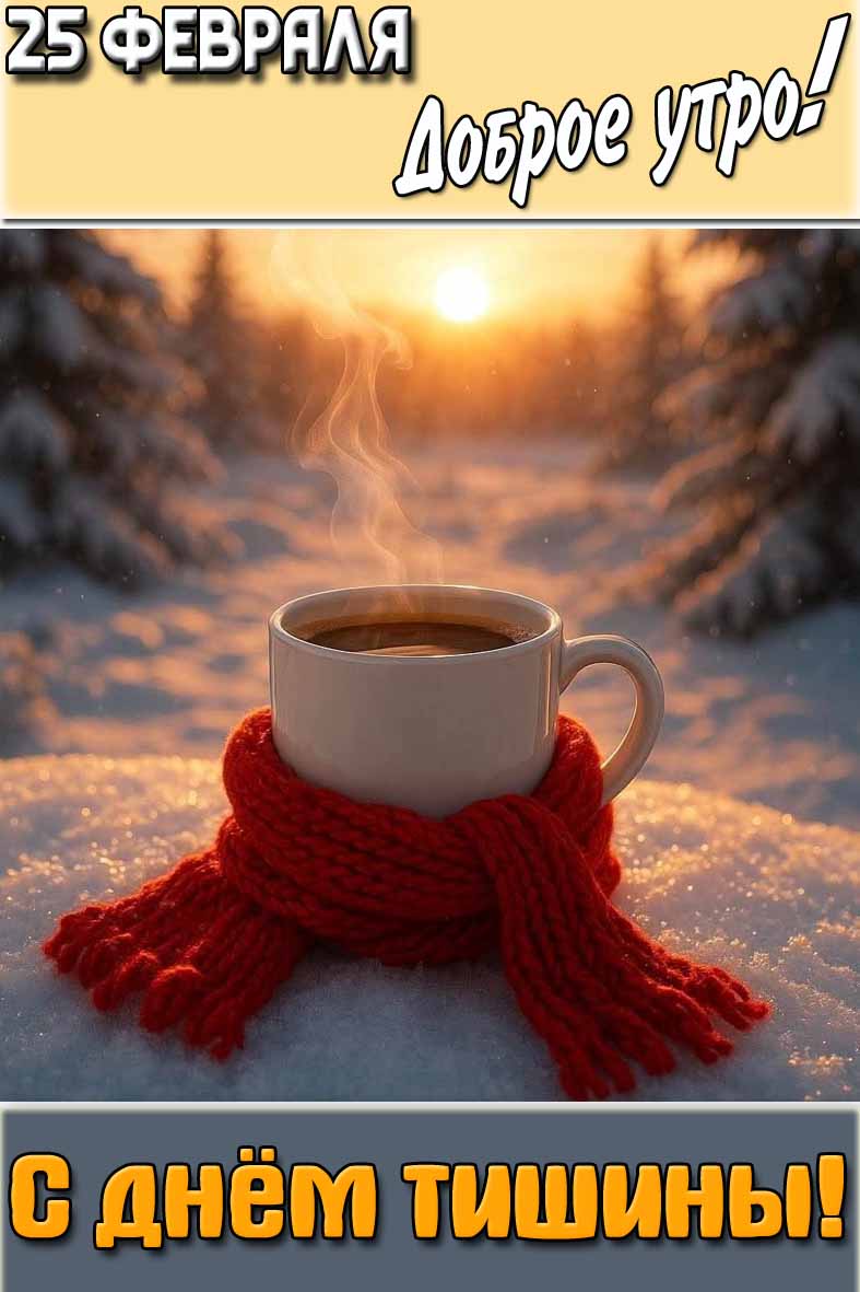 Картинка "25 февраля доброе утро! С днём тишины!"
