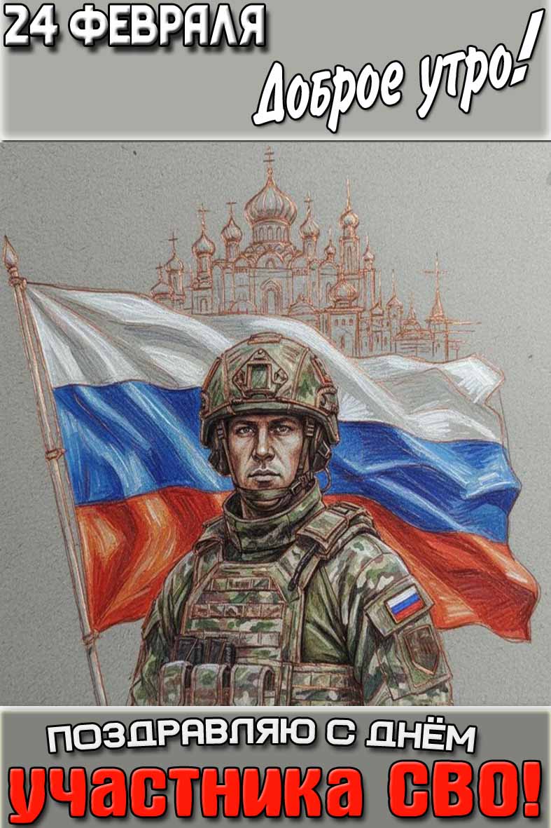 Картинка "24 февраля доброе утро! Поздравляю с днём участника СВО!"