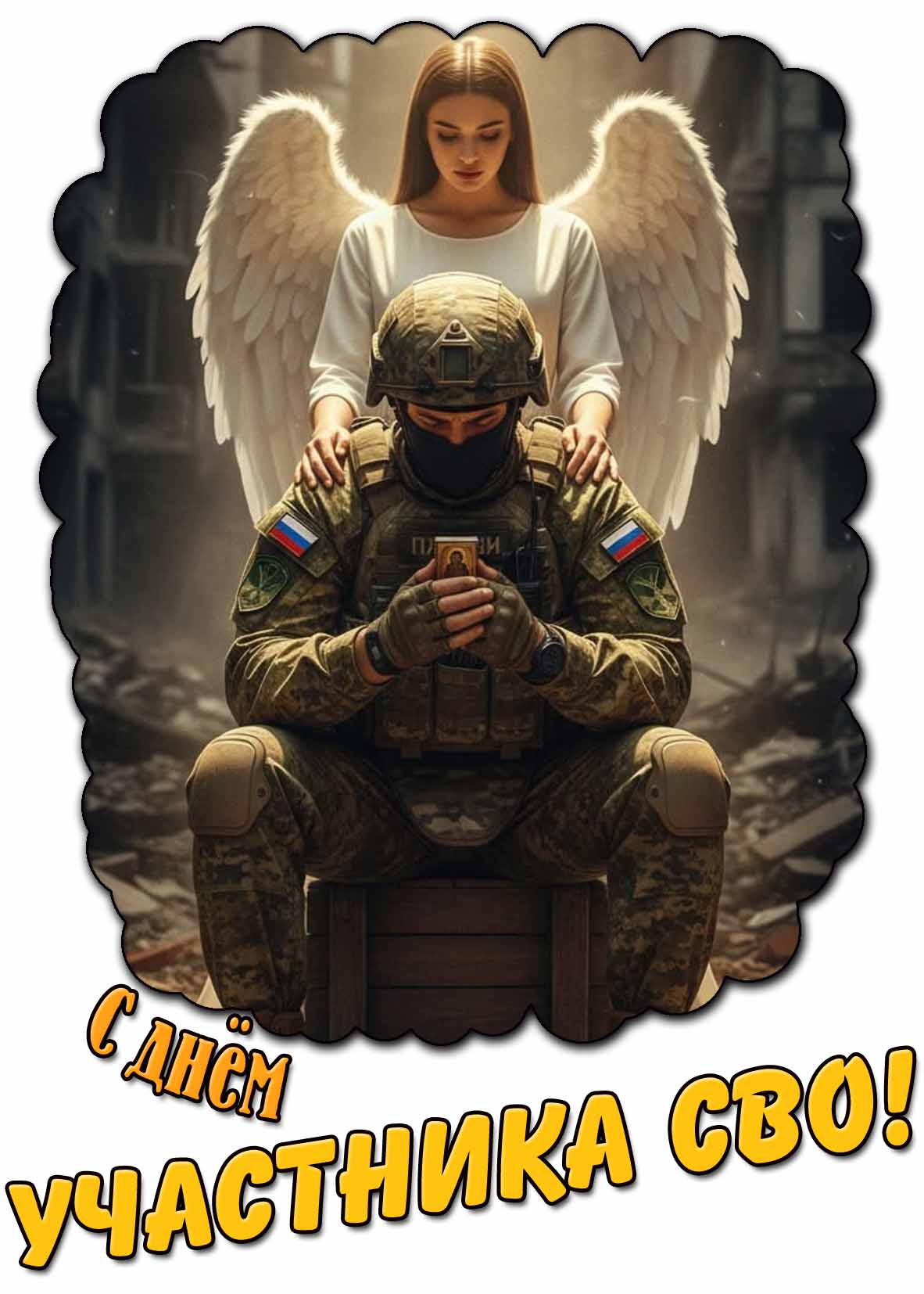 С днём участника СВО! - картинка с ангелом