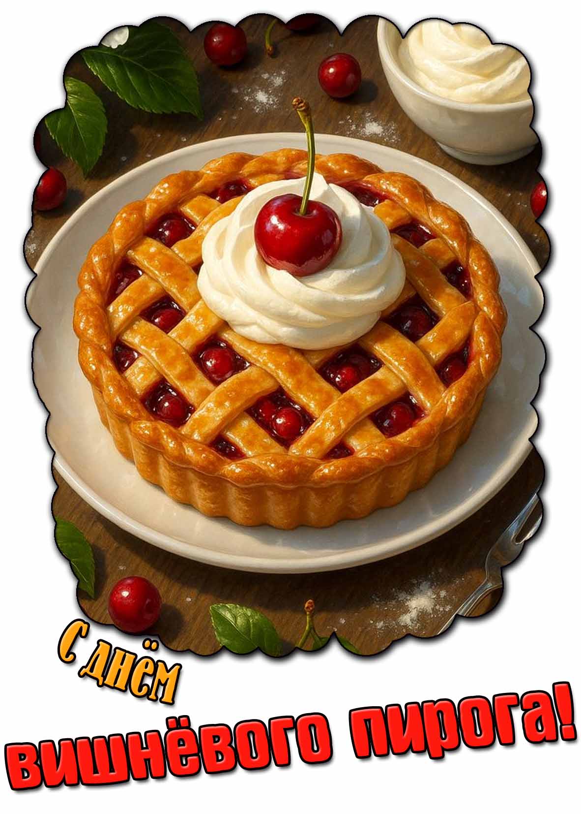 Картинка с днём вишнёвого пирога