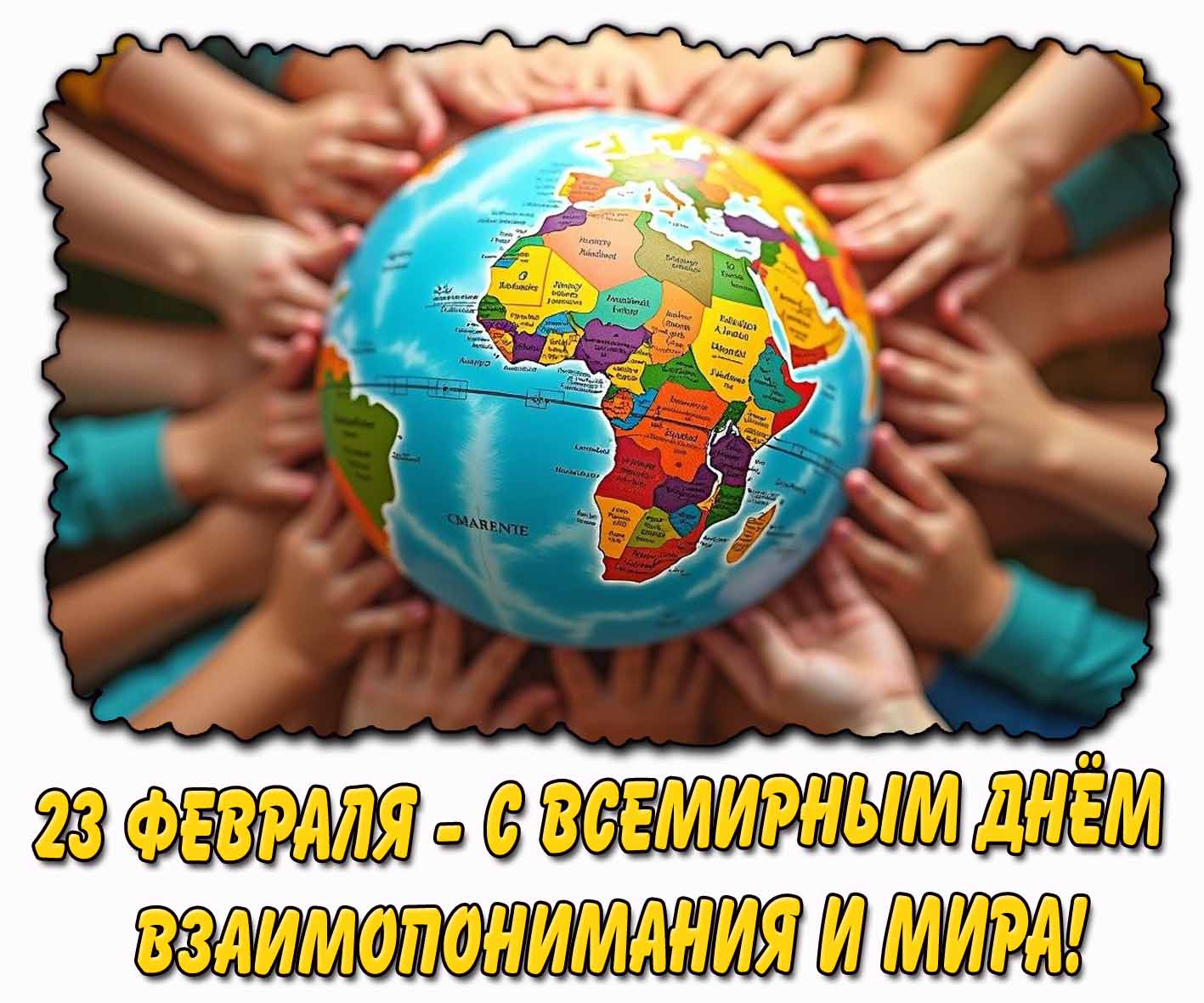 С Всемирным днём взаимопонимания и мира! - открытка на 23 февраля