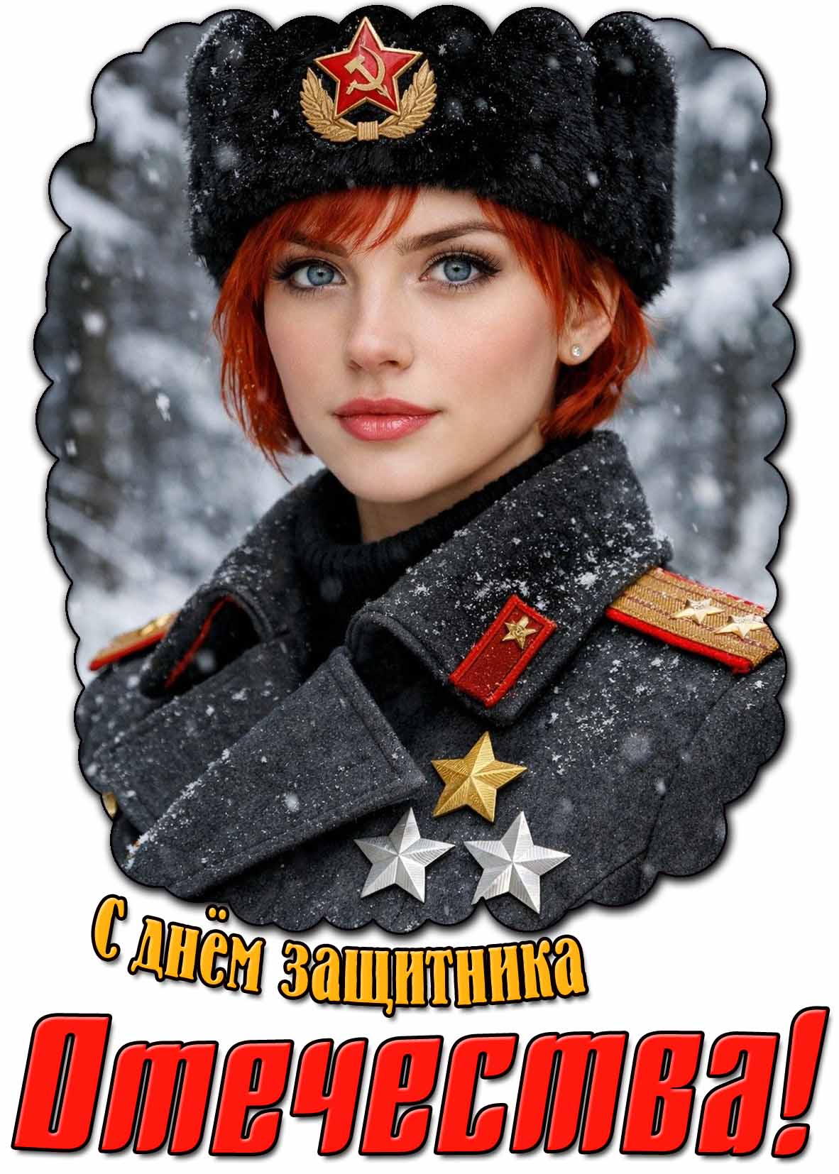 Советская картинка с днём защитника Отечества