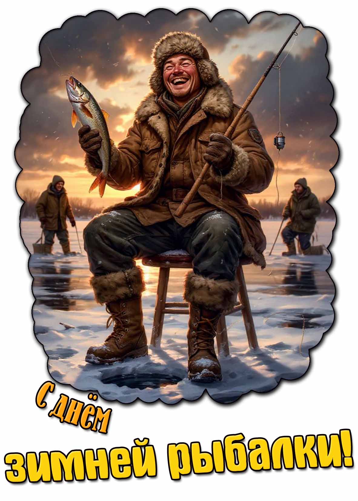 Картинка с днём зимней рыбалки