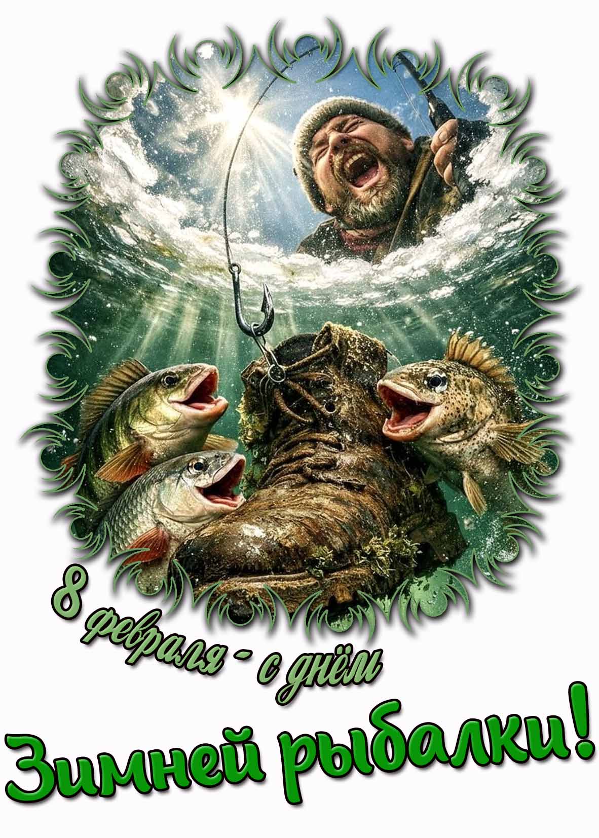 Картинка 8 февраля - с днём зимней рыбалки!