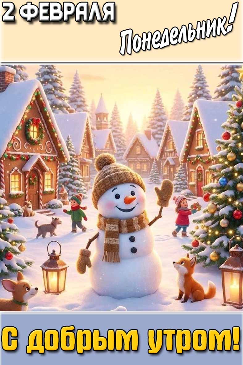 Картинка "2 февраля понедельник! С добрым утром!"