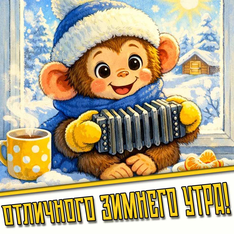 Солнечная картинка "Отличного зимнего утра!"