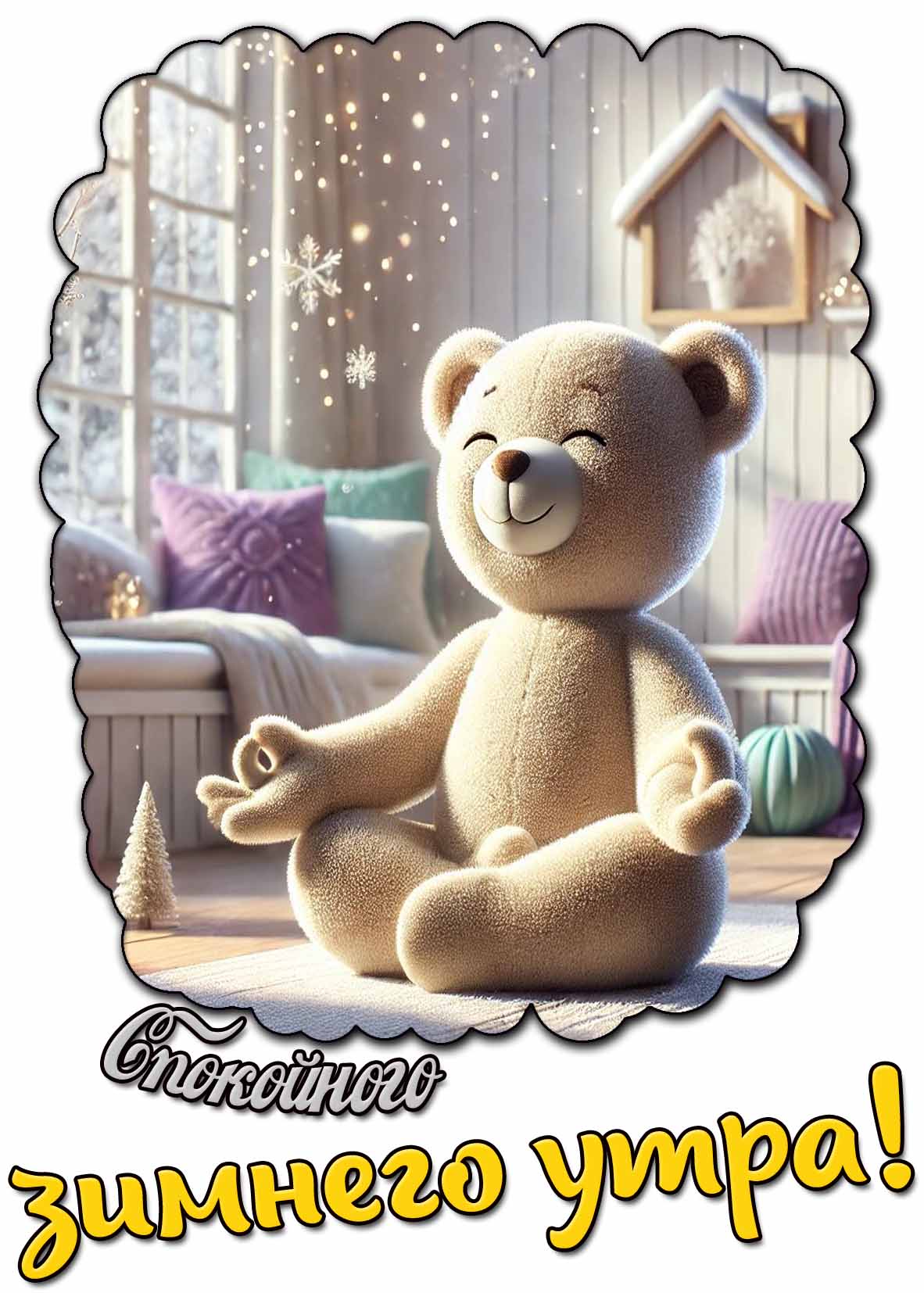 Открытка спокойного зимнего утра