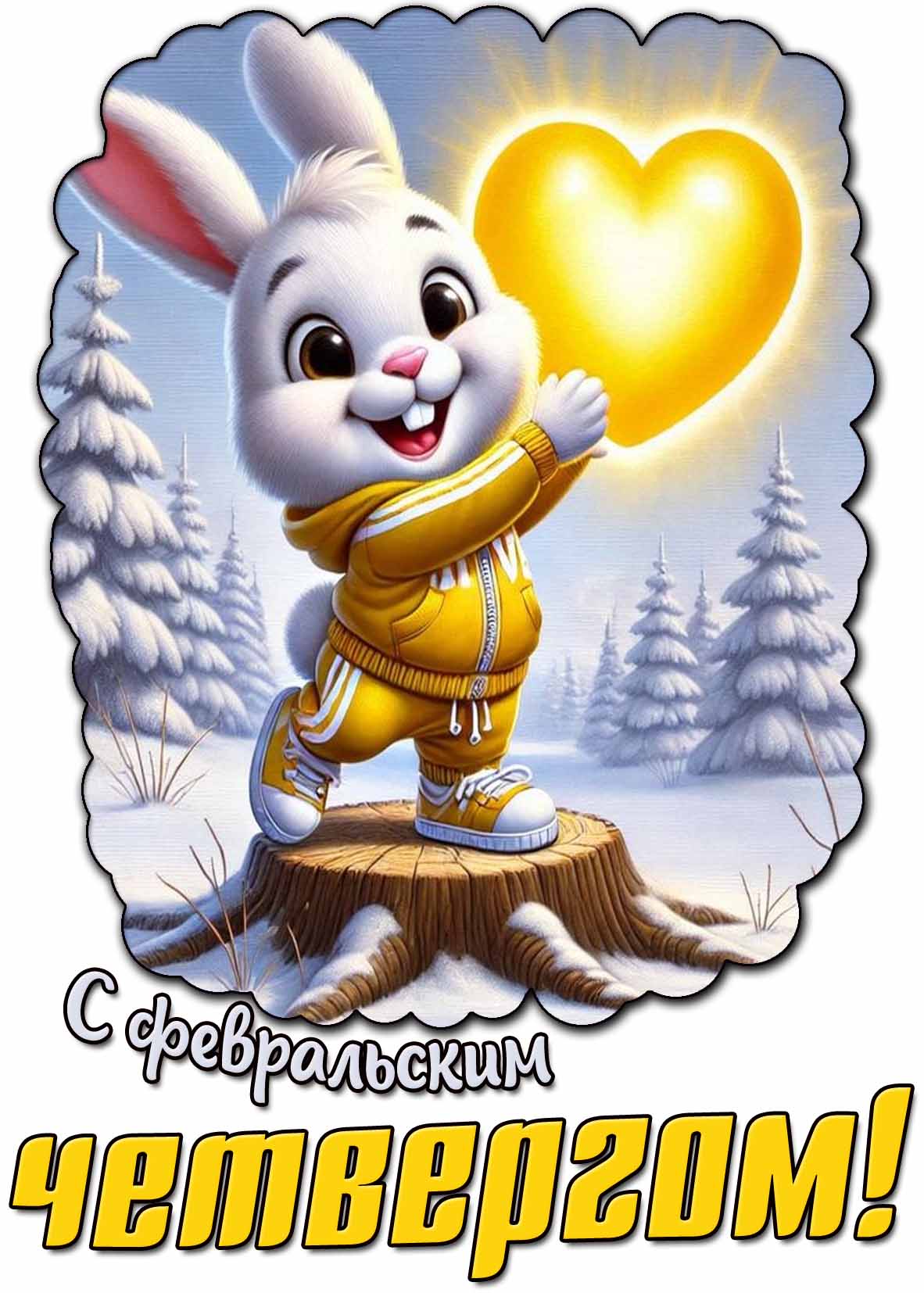 Открытка "С февральским четвергом!"