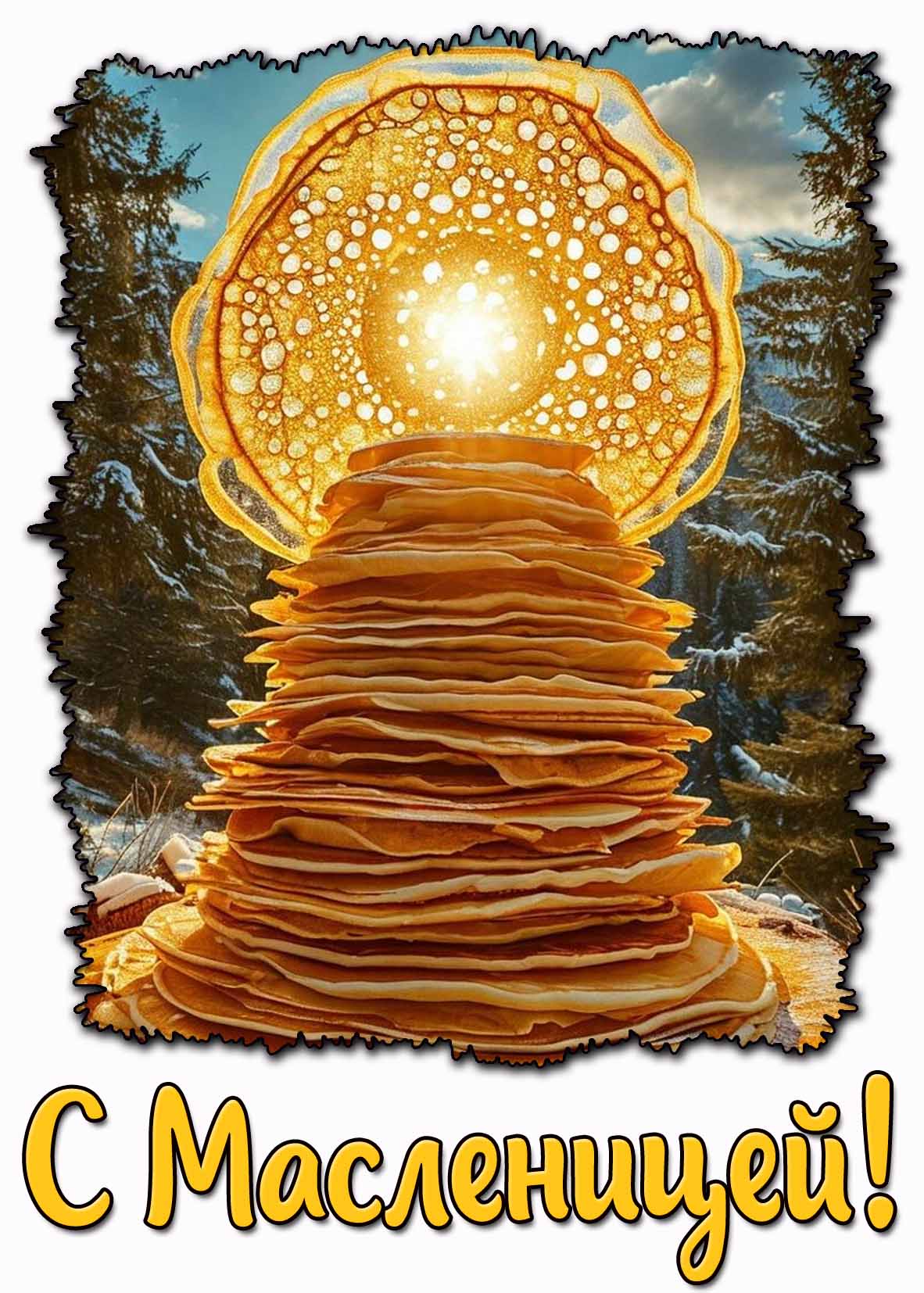 Открытка с Масленицей