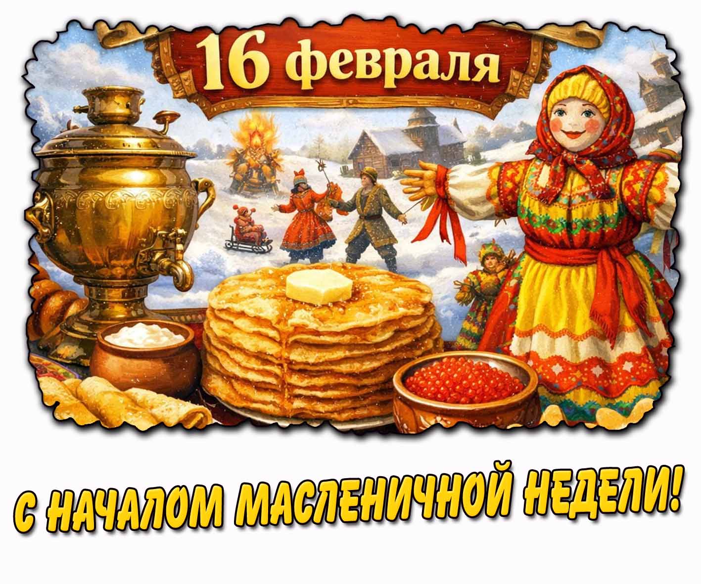 Картинка 16 февраля - С началом Масленичной недели!