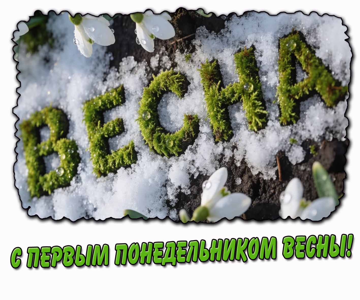 Креативная картинка с первым понедельником весны