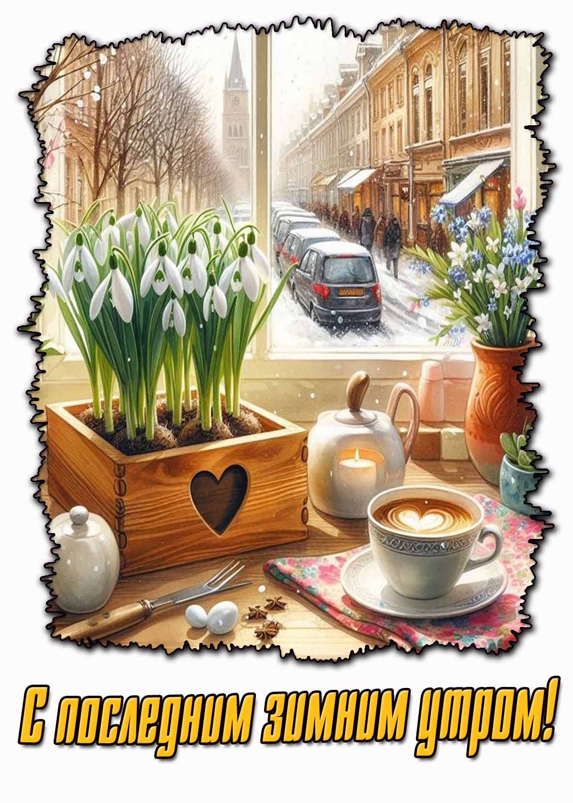 Открытка с последним зимним утром