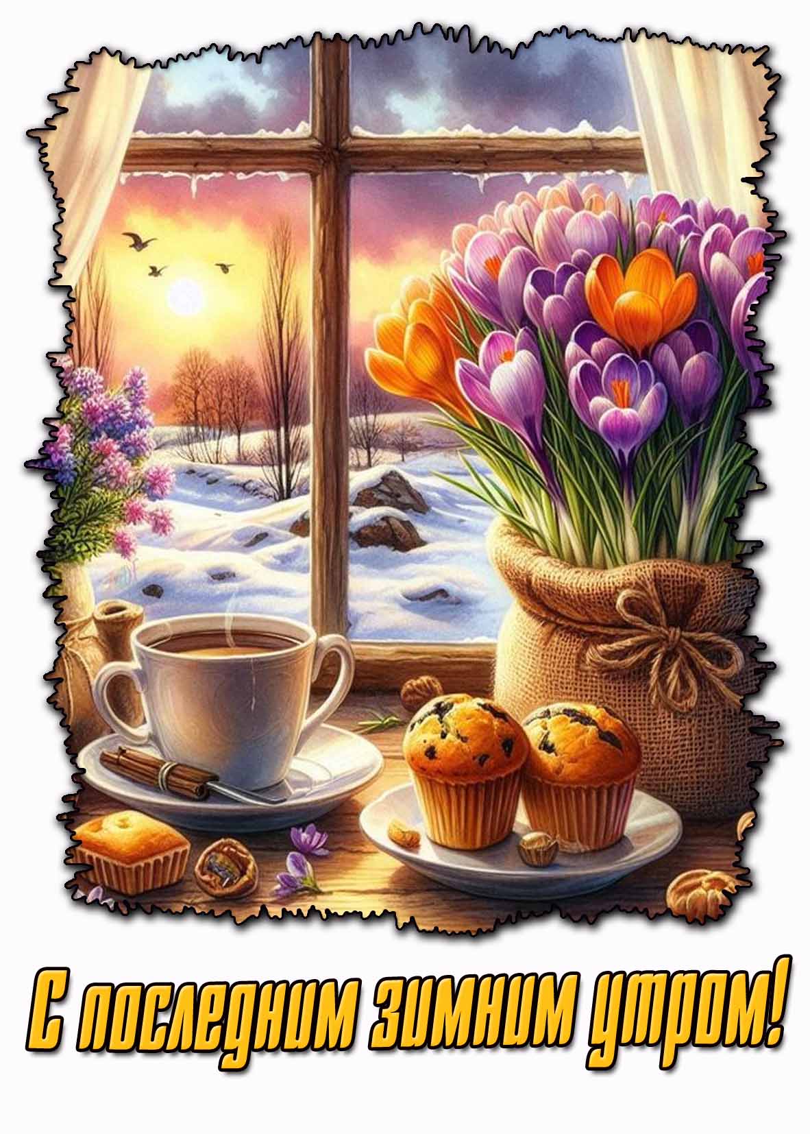 Картинка с последним зимним утром