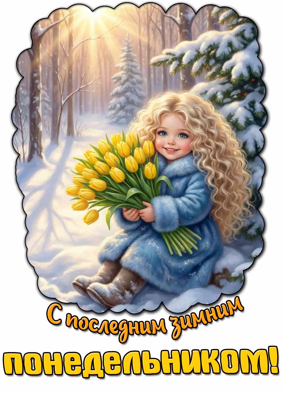 Открытка с последним зимним понедельником