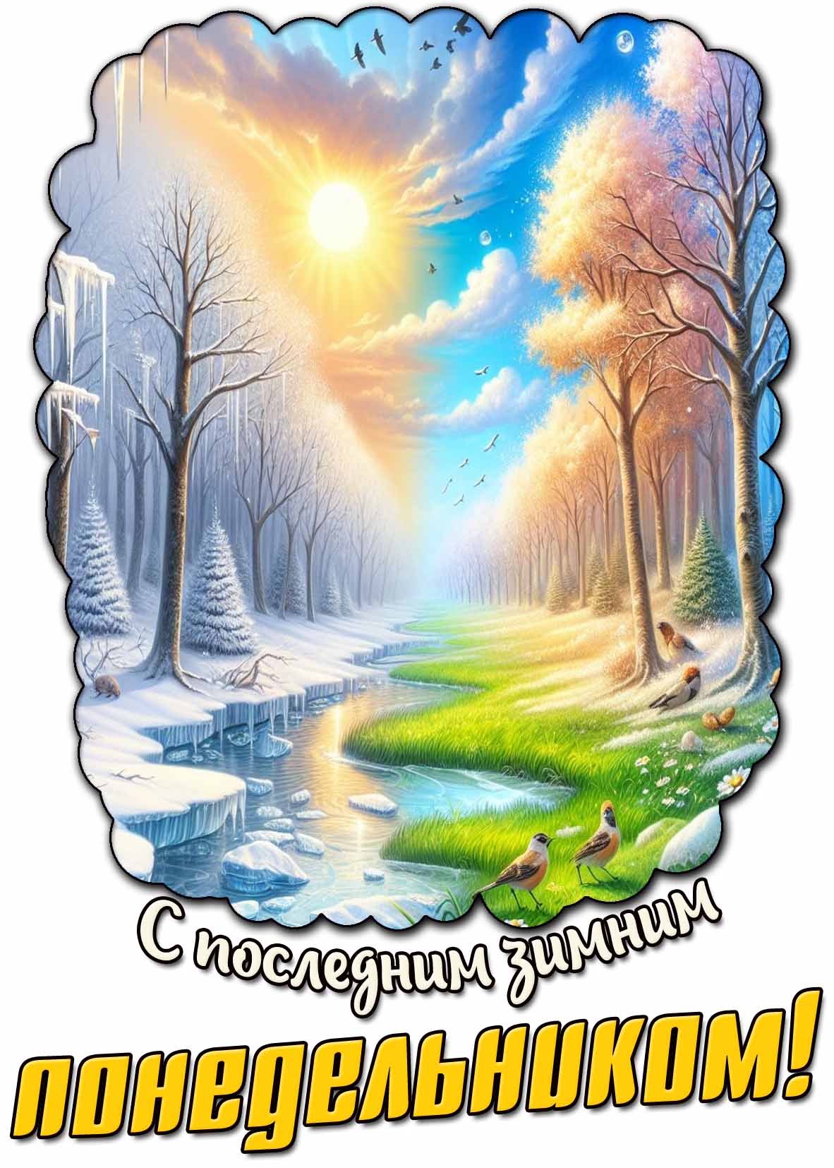 Картинка с последним зимним понедельником