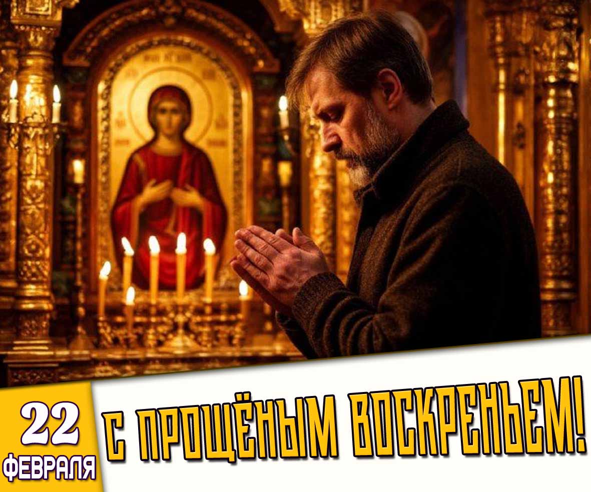 Картинка 22 февраля - С Прощёным воскресеньем!