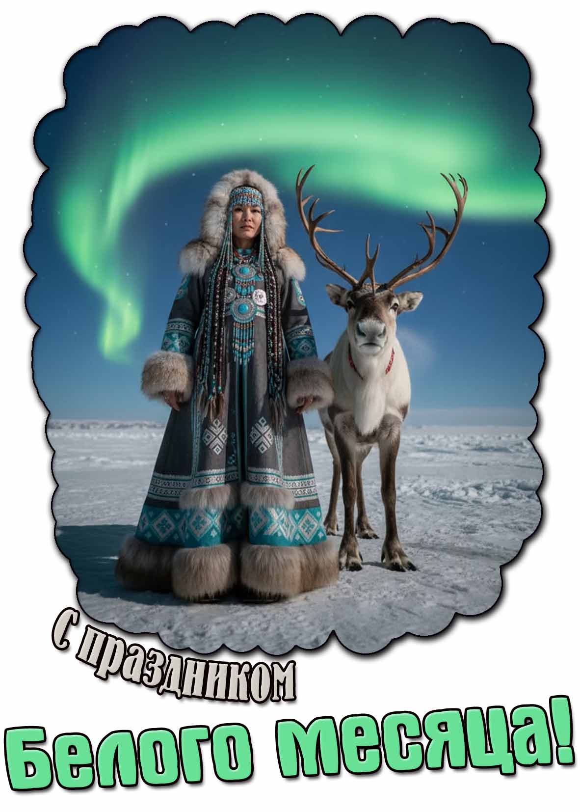 Открытка с праздником Белого месяца