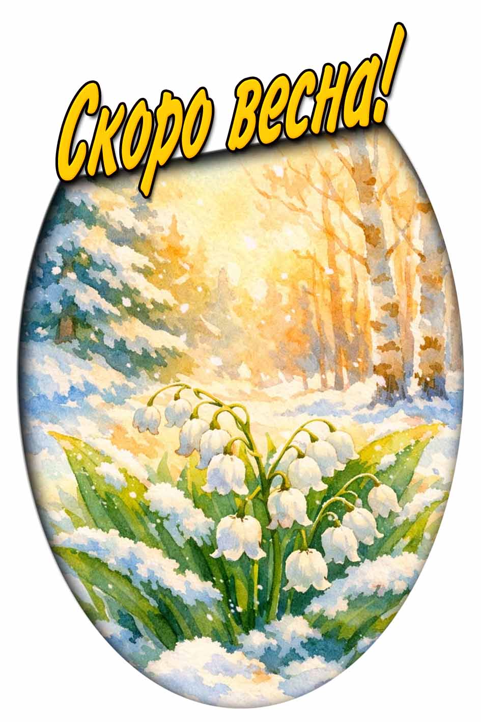 Открытка скоро весна